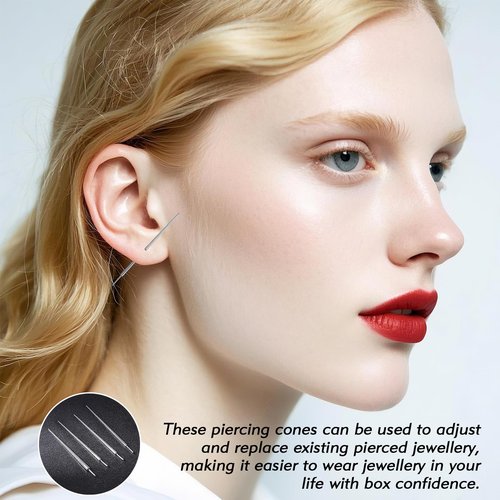 Piercing Taper - Lyuxzad Mixed 4Pcs Piercing Changing Tool 14G 16G 18G 20G Threadless Piercing Taper Insertion Tool Piercing Threader Tool Insertion Pin Screw On Piercing Tools for Changing Jewelry Belly Lip Eyebrow Tongue Ear Nose Piercing Kit
