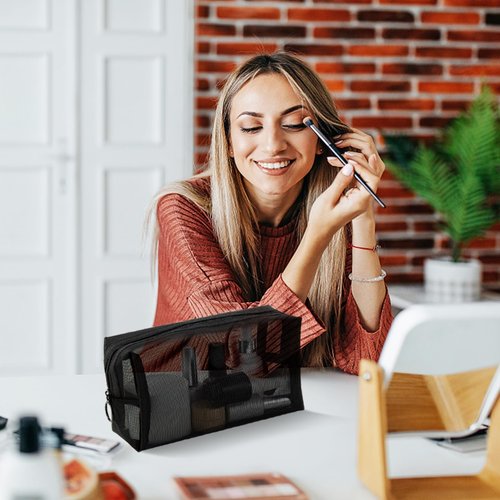 Unoutur 20-Piece Mesh Pouch Set, Portable Mesh Travel Toiletry Bag with Zipper for Makeup Organizer, Home Office, Travel Accessories