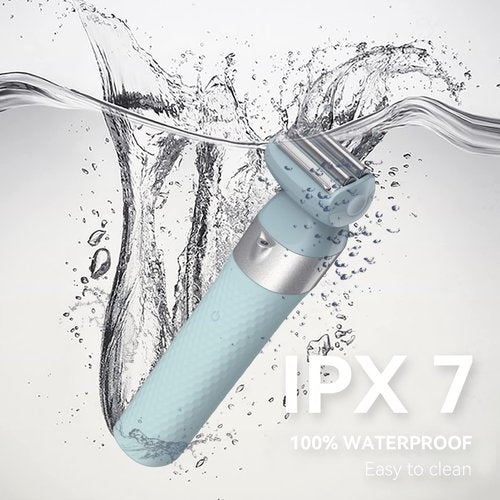 unibono 3-in-1 Electric Razor for Women,Dual-Foil Electric Shaver for Woman Face,Legs,Armpit,Rechargeable Bikini Trimmer,3-,Intimate Shaver with Illumination,Public Hair Trimmer Women (Light Blue)