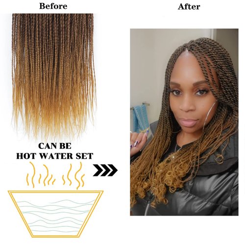 NAYOO Senegalese Twist Crochet Hair for Black Women - 22'' Twist Synthetic Braiding Hair Extensions 8 Packs 35 Stands/Pack Crochet Braids (T27, 22 Inch)