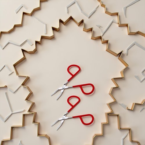 2Pcs Red yebrow Tweezer Stainless Steel Scissors Shaped Tweezers Slant Tip Tweezers Clip Hair Tweezer Beauty Tool for Women Girl Shave and Hair Removal
