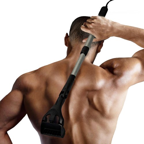 EASACE Back Hair Shaver for Men, DIY Body Grooming, Safety Blade, Extension Handle, Wet & Dry Use