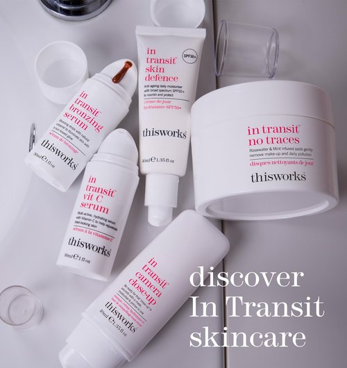 This Works - In Transit No Traces Cleansing Pads, Rosewater & Mint Infused Facial Wipes, Gentle Make-Up Remover (80 pads)