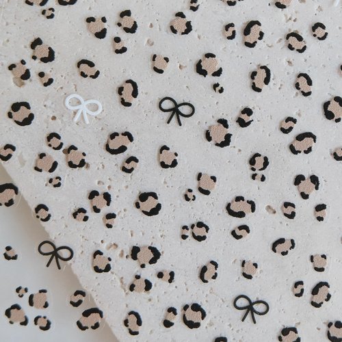 CESTSIREN Leopard Print Nail Art Stickers, Coquette Nail Decals,Self-Adhesive, Nail Accessories & Supplies, Durable & Long-Lasting