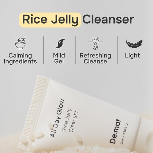 De:maf Welcome Kit Cleansing Set – Gentle Cleansing Trio with Travel Pouch | Olive Oil, Milk, and Rice Foam Cleansers for All Skin Types