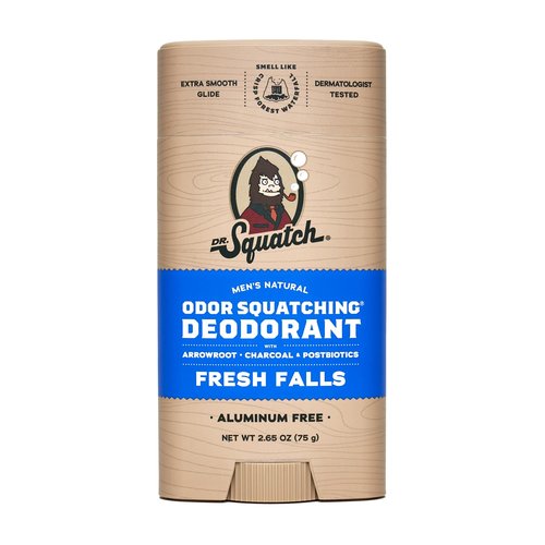 Dr. Squatch Natural Deodorant for Men – Fresh Falls – Odor-Squatching Men's Deodorant Aluminum Free (2.65 oz)