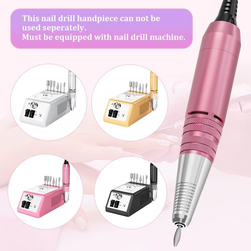 Nail Drill Handpiece Replacement for Professional Nail Drill Machine, 30000 RPM Handpeice Replacement Parts for SUBAY, ALLE˙S, HOINVO and JIASHENG, Pink
