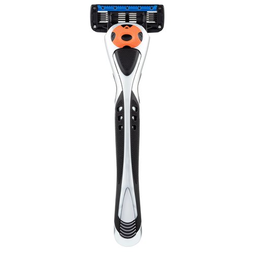 Personna Men's 5 Blade Razor with Bulk Pack of 12 Replacement Razor Cartridges and Shaving Razor Handle (Silver)