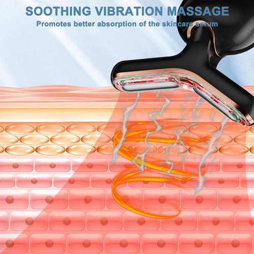 Mosnami 3 Massage Modes Face Neck Massager,3 Color Rechargeable Facial Massager,at Home Face Culpting Tool for Skin Care(Black)