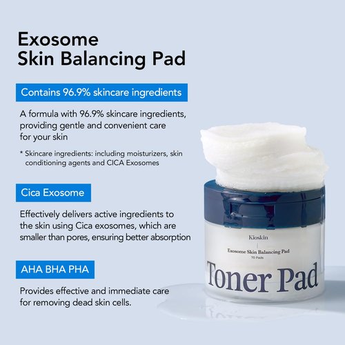 35% Smaller Pores & 32% Reduced Pore Area – Improves Skin Texture by 8% – Soothes, Hydrates & Brightens with CICA Exosomes, AHA/BHA/PHA & Fruit Enzymes – Korean Skincare Favorite Toner Pad Kioskin