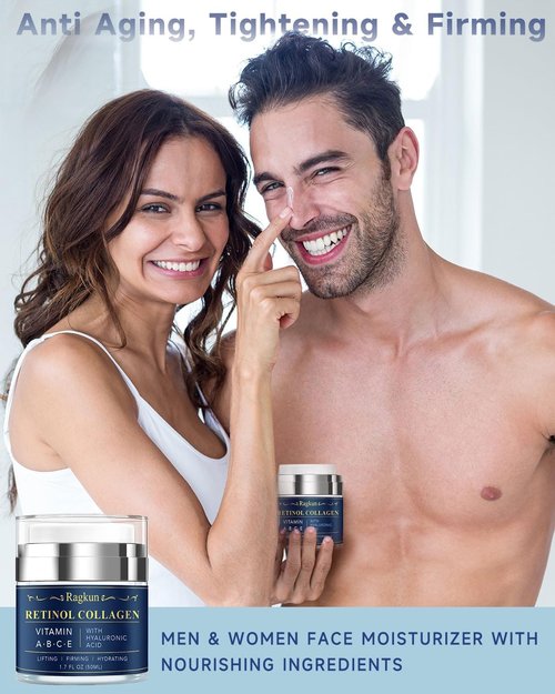 Retinol Cream for Face, Collagen Neck Creams for Tightening and Firming, Anti Aging Day & Night Facial Moisturizer for Women & Men, Instant Face Lift Wrinkle Cream 1.7 fl. oz with Neck Creams