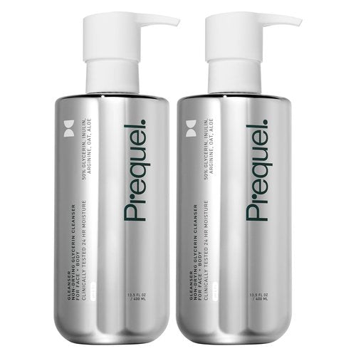 Prequel Skin Gleanser, Moisturizing Glycerin Face Wash, Professional Strength Face Cleanser for Women, Unscented Sensitive and Dry Skin Face Wash Pump Bottles - 6.75 fluid ounce (Pack of 2)