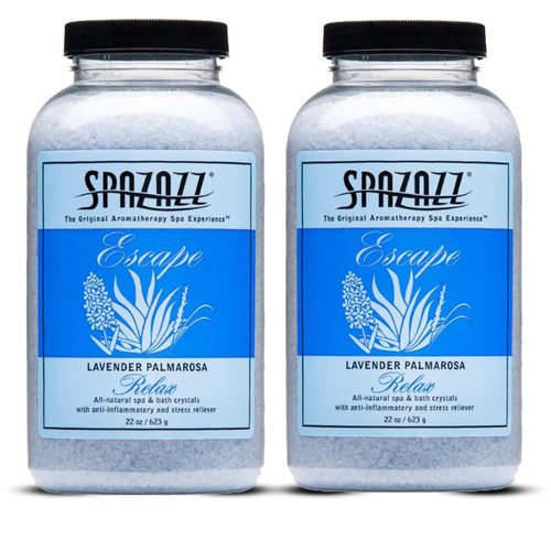 Spazazz Aromatherapy Hot Tub Crystals – Palmarosa Lavender Bath Salt for Bathtub & Hot Tub Spa – Relaxing Bath Salts – Aromatherapy Bath Salt – Lavender Bath Soak & Spa Essentials