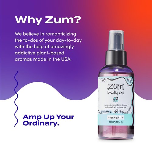 Indigo Wild Zum Sea Salt Body Oil - Nourishing Body Massage Oil for Massage Therapy & Hydration - Nourishing, Vegetarian Massaging Oil with Sweet Almond Oil - 4 fl oz (Pack of 2)