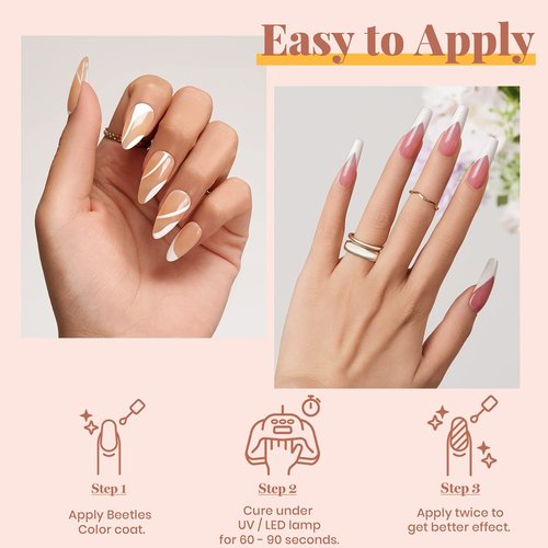 beetles Gel Polish Nail Set 6 Colors Milky White Sheer Pink Nude Jelly Transparent and 6 Colors Jelly Neon Purple Yellow Gel Polish Gel