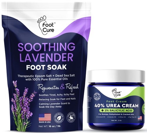 Soothing Lavender Foot Soak with Epsom Salt - Best Toenail Treatment, & Softens Calluses - Soothes Sore & Tired Feet, Moisturizing Athletes Foot Care For Dry Cracked Feet Cream