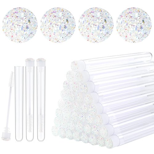 Dming 50pcs Eyelash brush Lash Wand Makeup tool Eyelash Extension supplies Cleaning brush Diamond Mascara star white