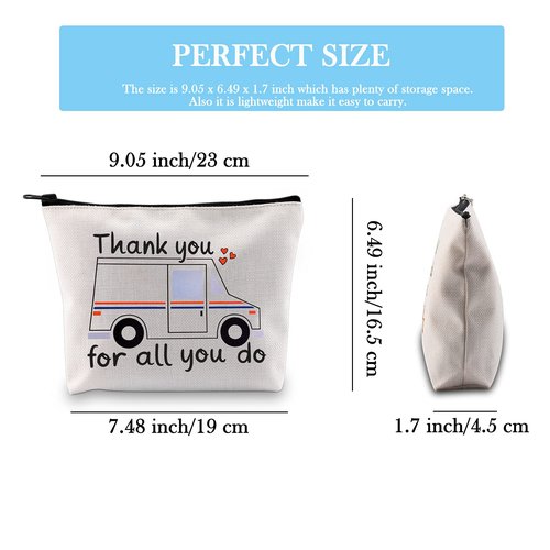 GJTIM Mail Carrier Gift Bag - Thank You For All You Do - Makeup Bag Appreciation Gift for Postal Worker