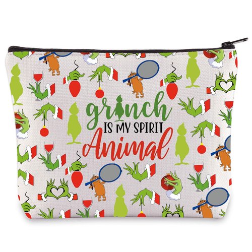 WZMPA Green Monster Cosmetic Makeup Bag Doctor Cat Fans Gifts Monster Is My Spirit Animal Zipper Pouch Bag For Monster Fans (Grin Spirit 2-Full)