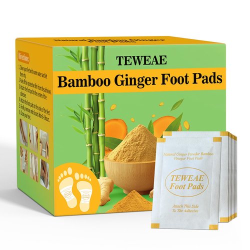 TEWEAE 62 Pads Foot Pads Natural Turmeric & Ginger, Wormwood, Bamboo Vinegar, Included 62Pads Goodnight Patches and 62 Adhesive Sheets