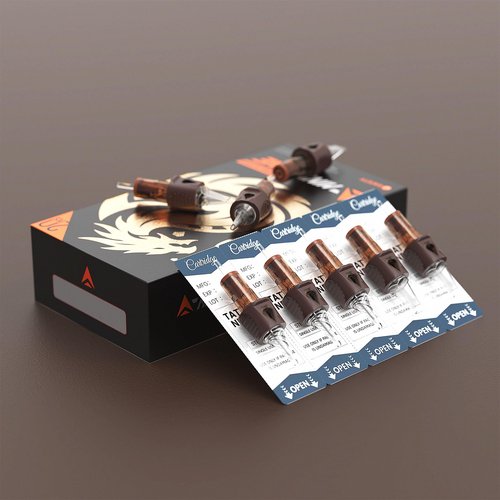 A-minusone 50 Pack Tattoo Cartridge Needles – #10 Mixed Sizes (3RL, 5RL, 7RL, 9RL, 7RS, 9RS, 9RM, 15RM, 9M1, 15M1) – 5 Each – Pro Finger Ledge Disposable Cartridges with Membrane