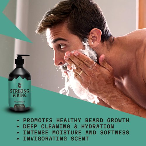 Striking Viking Beard Oil Vanilla (2oz) & Beard Wash Peppermint & Eucalyptus (17oz)