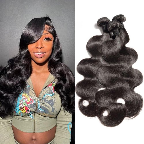 Body Wave Bundles Human Hair 10 12 14Inch Human Hair Raw Bundles 100% Unprocessed Brazilian Virgin Quick Weave Hair 3 Bundles for Black Women Natural Color
