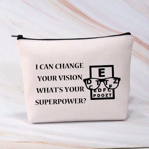 BDPWSS Funny Optometry Gift Optometrist Makeup Bag Eye Doctor Vision Gifts For Optician Ophthalmic Assistant Gift Ophthalmologist Gift (Change your vision)