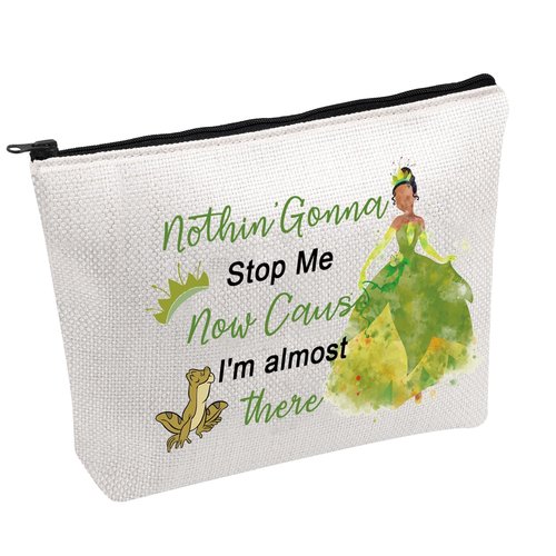 FOTAP Tiana Princess Cosmetic Bag Frog Princess Gifts Princess Inspired Gifts Princess Lover Gift Princesses Tiana Gifts Magic Kingd*m Gift (I'm almost)