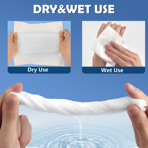 Thick Disposable Face Towels, 100% Cotton Biodegradable Facial Wipes, Ultra Soft Face Towels for Drying, Face Towelettes Disposable Multi-Purpose for Cleansing, Skincare and Makeup Remover, 80 Count