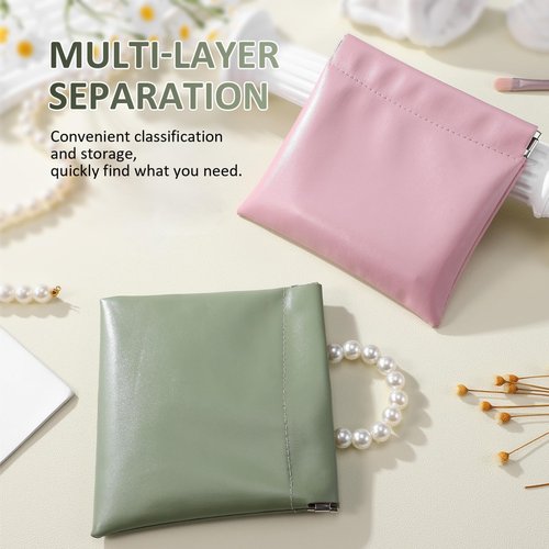Holibanna 4pcs Mini Makeup Pouch for Travel Tpu Cosmetic Organizer Bags Capacity Design Stylish Purses for Women for Skincare and Cosmetics