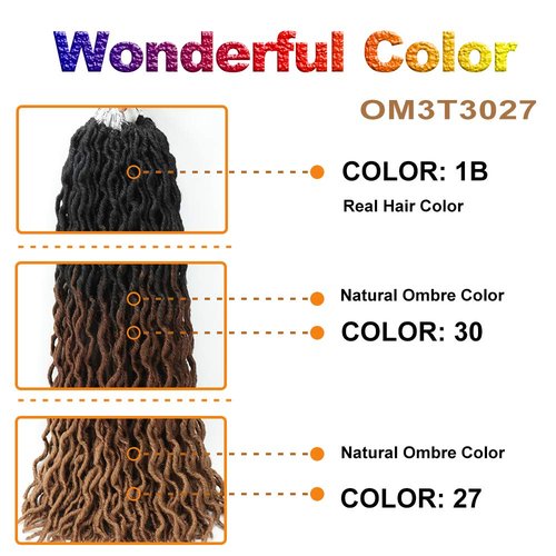 Eliza 24 Inches Long Wavy Gypsy Locs Ombre soft Locs Crochet Hair 6 Packs Goddess Faux Locs Crochet hair Pre-looped African Roots Synthetic Braiding Hair Extensions for Black Women(24",6 Packs, 3027)