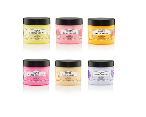 I Love English Rose Scented Body Butter - Hydrating Body Butter for Dry Skin - Vitamin E and Aloe Vera - Shea Butter and Coconut Oil - 10.1 oz (Pack of 3)