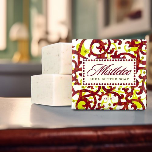 Greenwich Bay Mini Botanical Soap Bars – 12 Pack 1.9 oz Each – Individually Wrapped Guest Soaps for Airbnb, Spa, Travel, Bath – Travel Size Bar Soap Set, Mistletoe