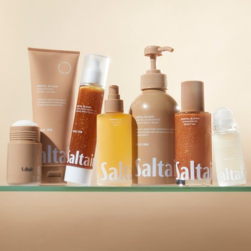Saltair Body Wash, Santal Bloom 2-Pack. Moisturizing Body Cleanser with Monoi Oil and Cupuacu Butter. Luxury Shower Gel for Women. Vegan, Cruelty-Free Paraben Free. 2x 17oz Pump Bottles