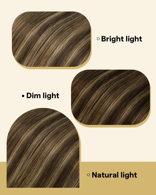 Ve Sunny Human Hair Extensions Tape in Chocolate Brown and Caramel Blonde Balayage Tape in Extensions 20inch Hair Extensions for Wedding 10Pcs 25G
