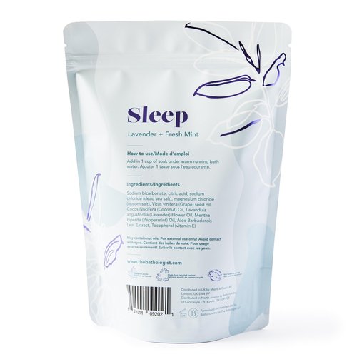 The Bathologist Sleep Fizzy, Lavender & Fresh Mint Bath Soak, Made with Magnesium Sulfate, Dead Sea Salt & Aloe Botanicals, for Restful Sleep and Stress Relief, Approximately 5 Baths, 32 oz