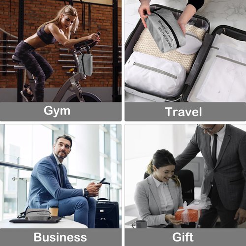 Maplerich Eco-Friendly Travel Toiletry Bag for Men & Women - Lightweight Waterproof Cosmetic Bag, Small Hygiene Organizer for Toiletries， Wet Bag, Perfect for Travel, Gym, or Daily Use (Grey)