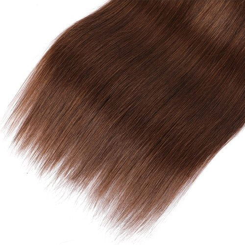 Color 4 Bundles Chocolate Brown Straight Human Hair Bundle 8A Grade Dark Brown 1 Bundle 20 Inch Color 4 Straight Bundles Double Weft Extensions 100G