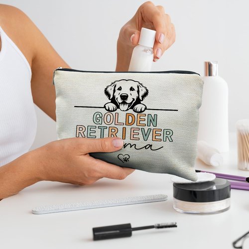 RYYCDOI Golden Retriever Gift for Women, Golden Retriever Mom Mama Makeup Bag Pouch