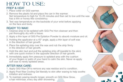 GiGi Soothing Azulene Hard Wax Beads, Gentle Formula for Sensitive Skin, No Strips Needed for Full Body & Face Waxing, 32 oz, 1-pack