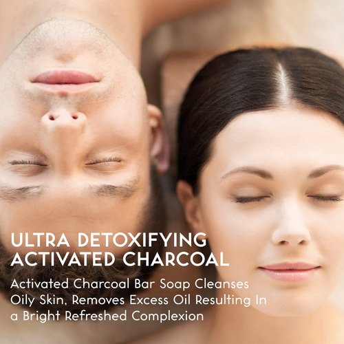 O NATURALS Detoxifying Charcoal Bar Soap & Psoriasis Dead Sea Mud and Clay Soap Bundle. Natural Bar Soap Face Body Cleanser Helps Acne Eczema Exfoliate Dead Skin. Two 3 Packs, 4oz Each Bar of Soap.