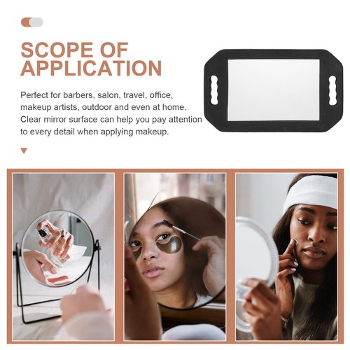 FRCOLOR 3 Pcs Hairdressing Foam Frame Rectangular Handheld Makeup Mirrors Large Salon Barber Mirrors for Home Bathroom Use