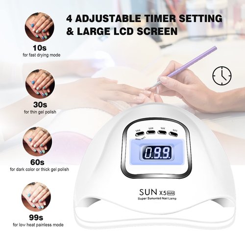 LAVAED Electric Nail Drill Professional and UV LED Nail Lamp Kit