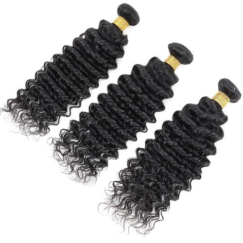 Ailabi Brazilian Curly Human Hair Bundles 08 10 12 Inch Deep Wave Bundles Human Hair 11A Unprocessed Virgin Quick Weave Sewn In Hair for Black Women