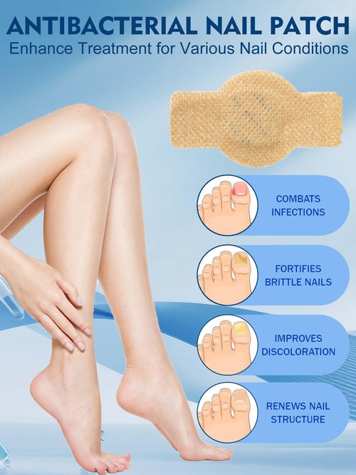 Nail Patches 48 PCS Toenail Treatment Extra Strength 8-Hour Overnight Nail Fast Acting Repair Effortless Hydrogel Nail Care and Repair for Damaged Nails Overnight Renewal for Men and Women