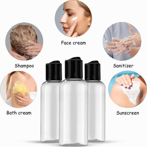 NovaHF 10 Pack Leakproof 3.4 oz Travel Bottles - Refillable Empty Plastic Cosmetic Containers for Toiletries Shampoo Lotions Cream