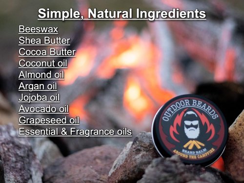 Outdoor Beards Beard Balm | 2 oz Cleansing Balm for Beards Short or Long | Beard Conditioner for Men | Essential Moisturizer for Every Man's Beard | Leave Hair and Skin Healthy (Around the Campfire)