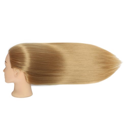 Mannequin Head with Hair 28“ Human Hair,Manikin Head Hairdresser Training Head Cosmetology Doll Head for Styling Braiding Practice with Clamp Stand
