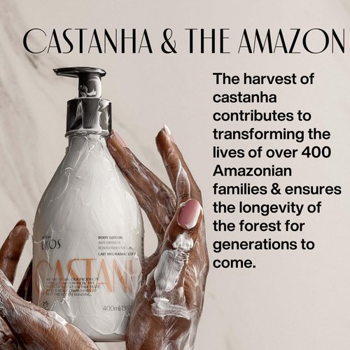 Natura - Brazil Nut Hydrating Body Lotion - Castanha Anti-Dryness - Deep Skin Hydration Moisturizer - Vegan Skin Care - Brazilian Beauty Secrets - Self Care & Body Care - 13.5 fl oz (400ml)